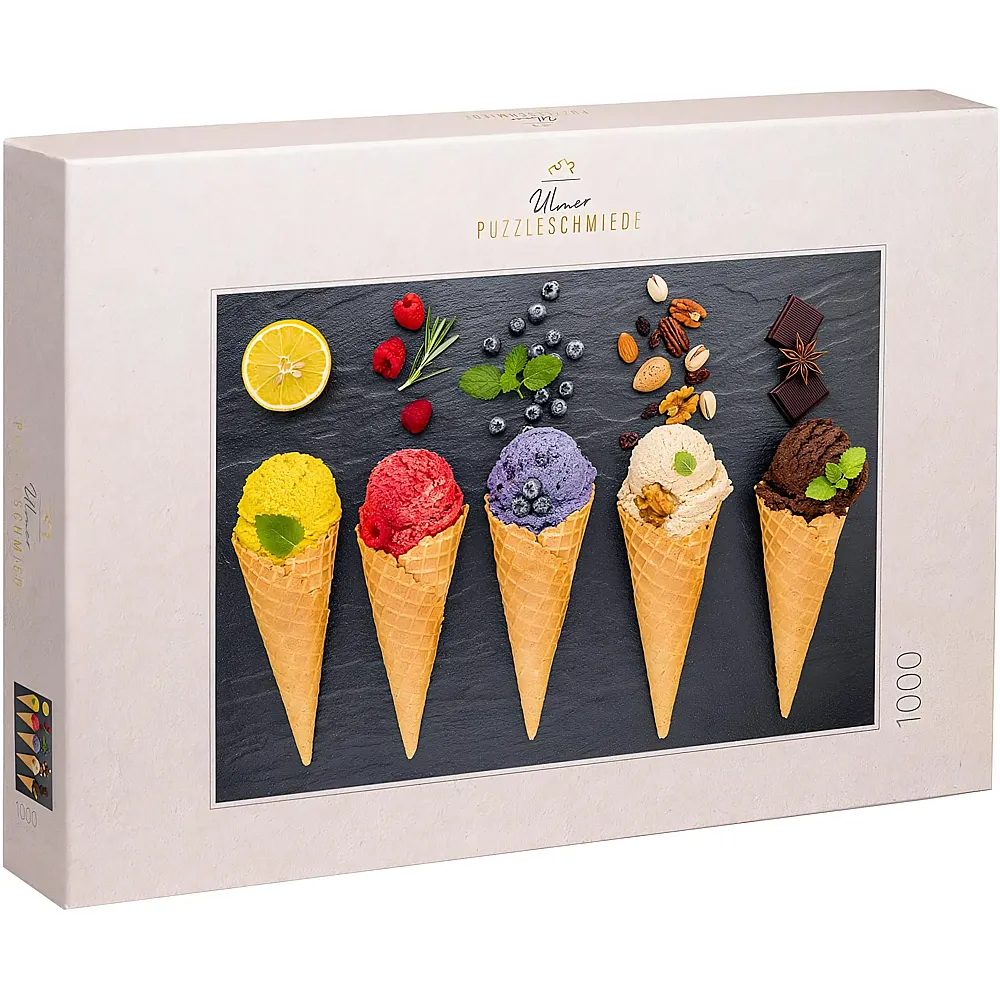 Ulmer Puzzleschmiede Eiskalte Farben mit bunten Eis-T�ten 1000Teile