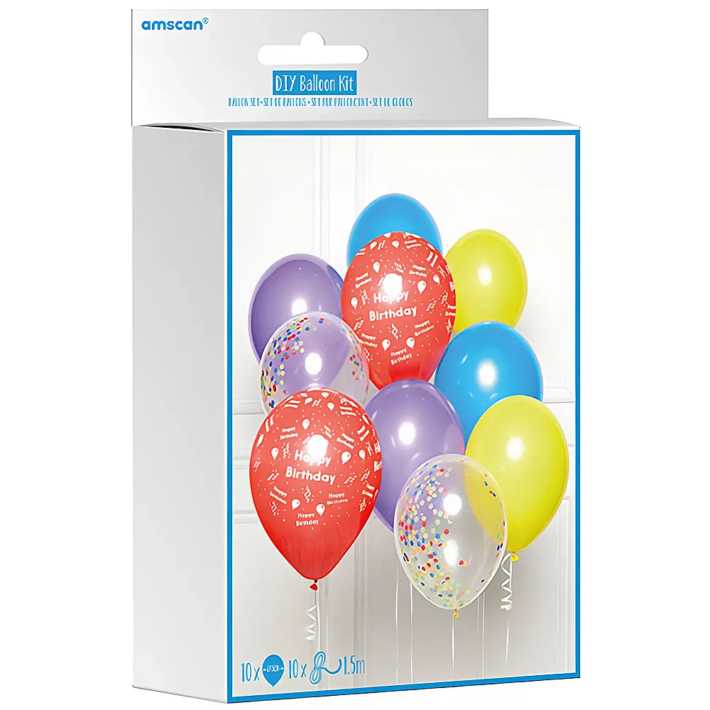 Amscan DIY Ballon-Set Happy Birthday 10Teile