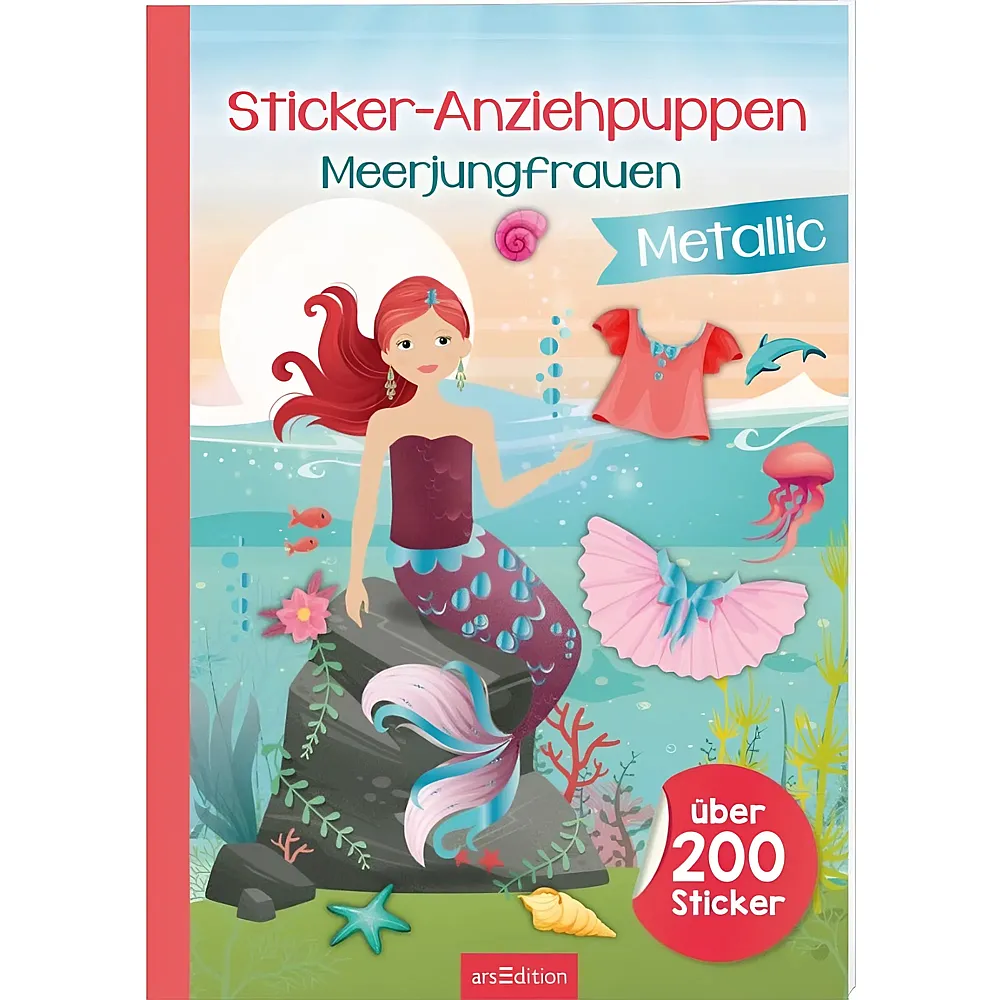 ars Edition Sticker-Anziehpuppen Metallic  Meerjungfrauen