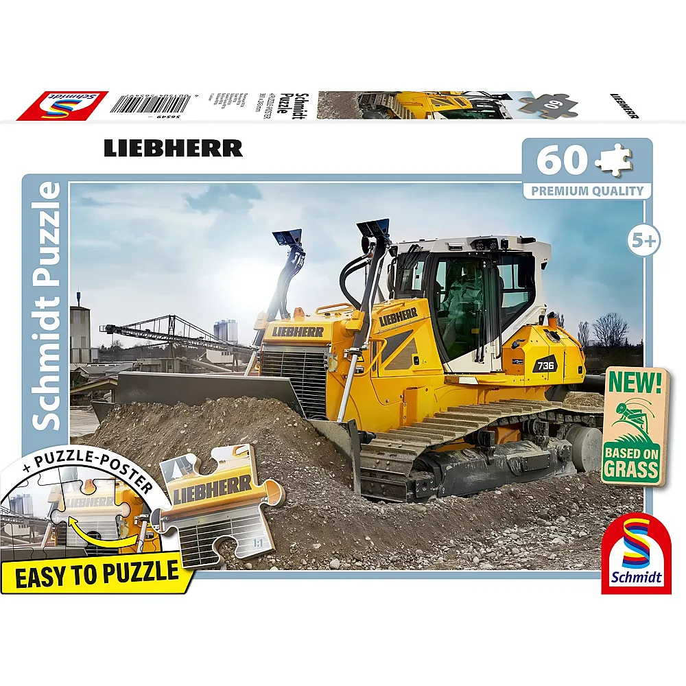 Schmidt Puzzle Liebherr, Planierraupe PR736 60Teile