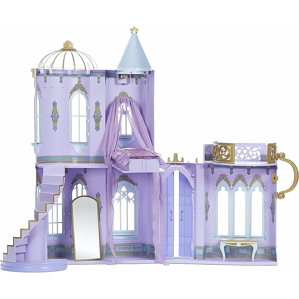 Aria Dream Ella 578123EUC Spielset MGA's Majestic Castle-Tragbares Schloss Etagen-F�r Zwei 29 cm groe Modepuppen-mit funktionierenden T�ren, M�beln und Zubeh�r, f�r Kinder ab 3 Jahren, M