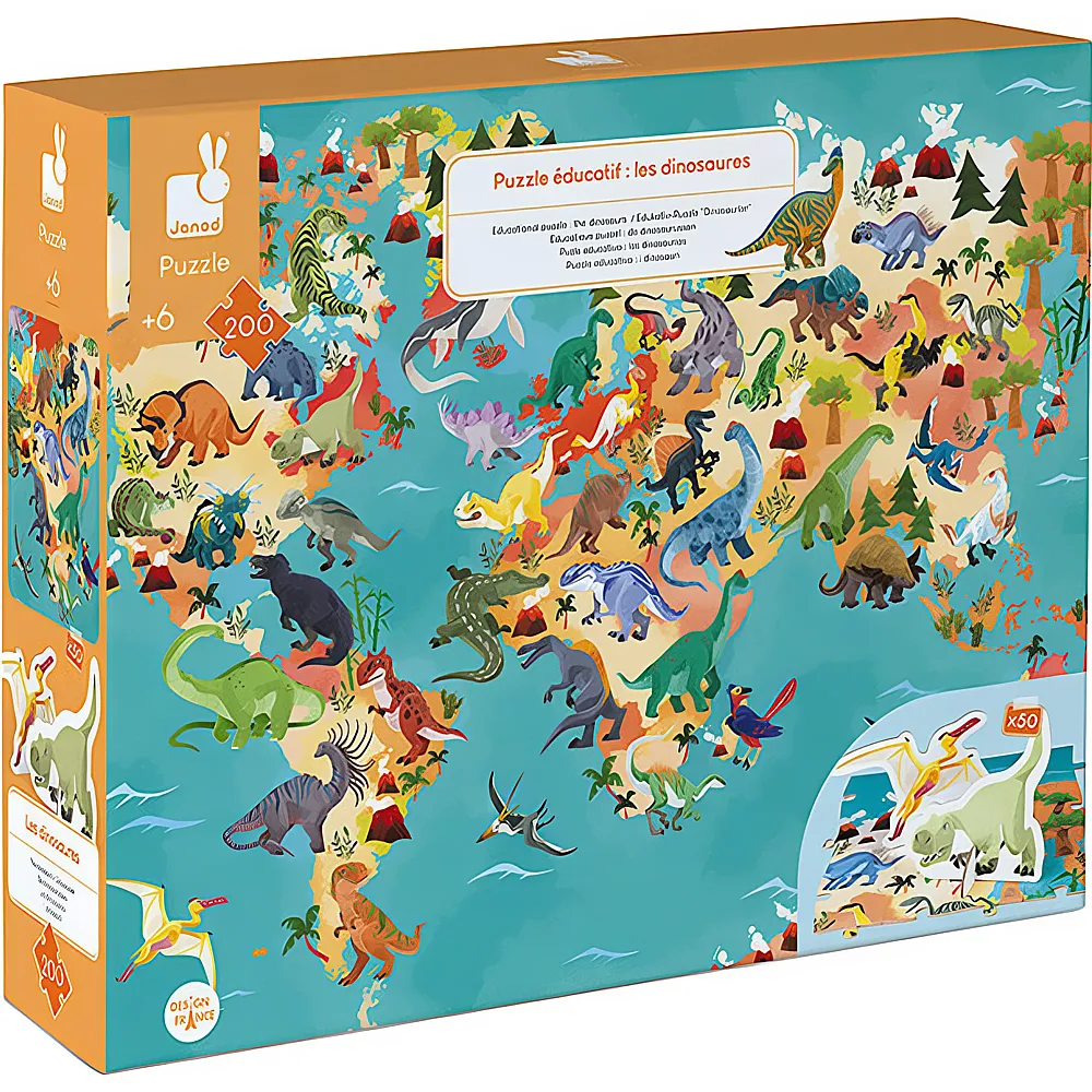 Janod Puzzle Dinosaurier 200Teile