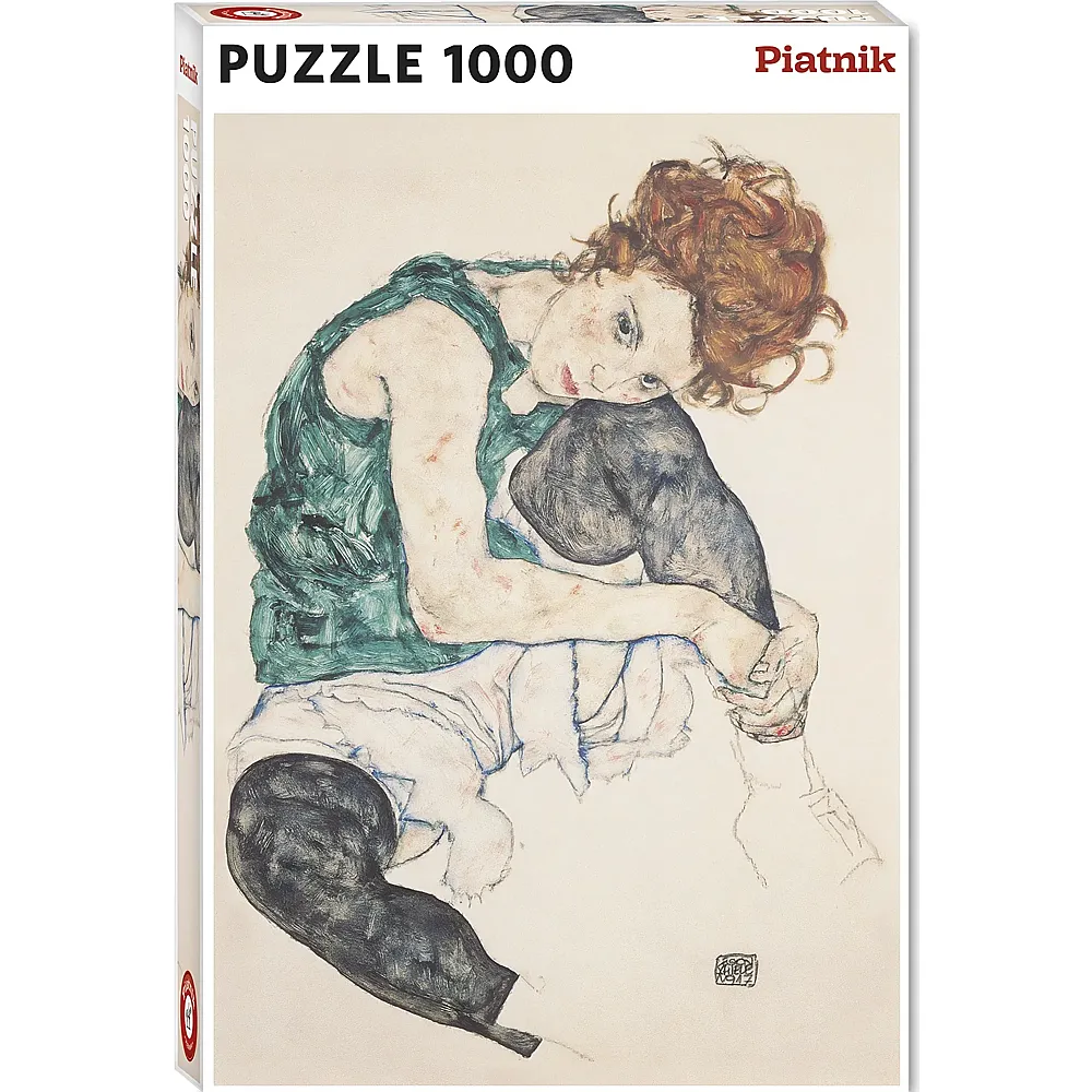 Piatnik Puzzle Schiele - Sitzende Frau mit hochgezogenem Knie 1000Teile | Puzzle 1000 Teile