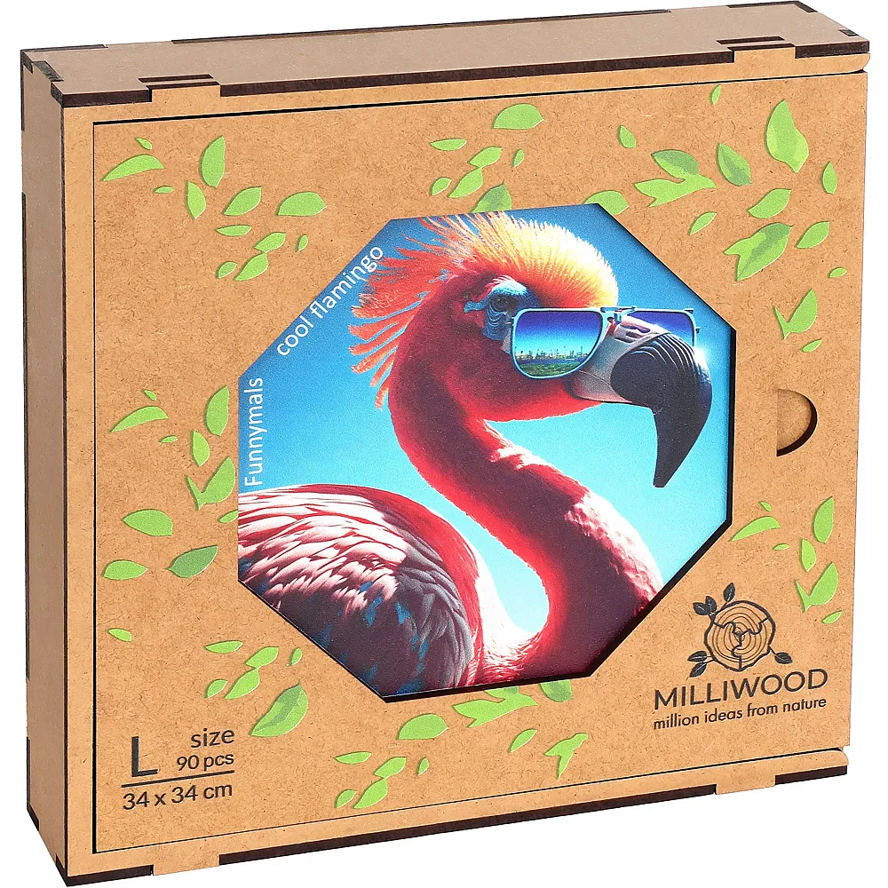 Milliwood Puzzle Cool Flamingo Oktagon - 90 Teile