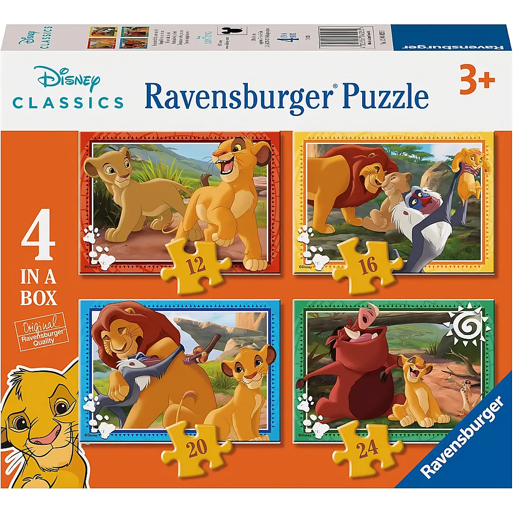 Ravensburger Puzzle 4in1 Der K�nig der L�wen 12-24