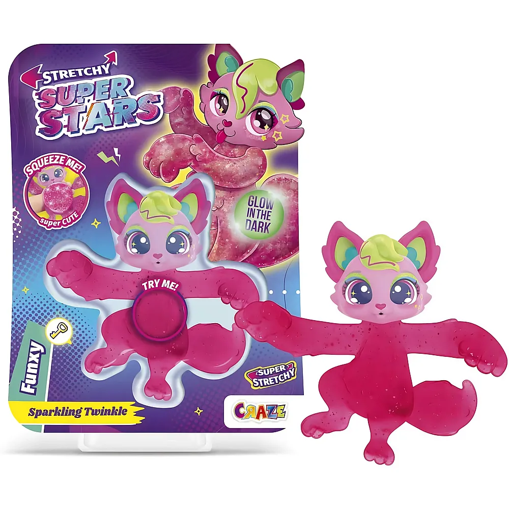 CRAZE STRETCHY SUPERSTARS Funxy - Glibberige & Dehnbare Sammelfiguren mit Schleimf�llung, 6 Verschiedene Charaktere zum Sammeln