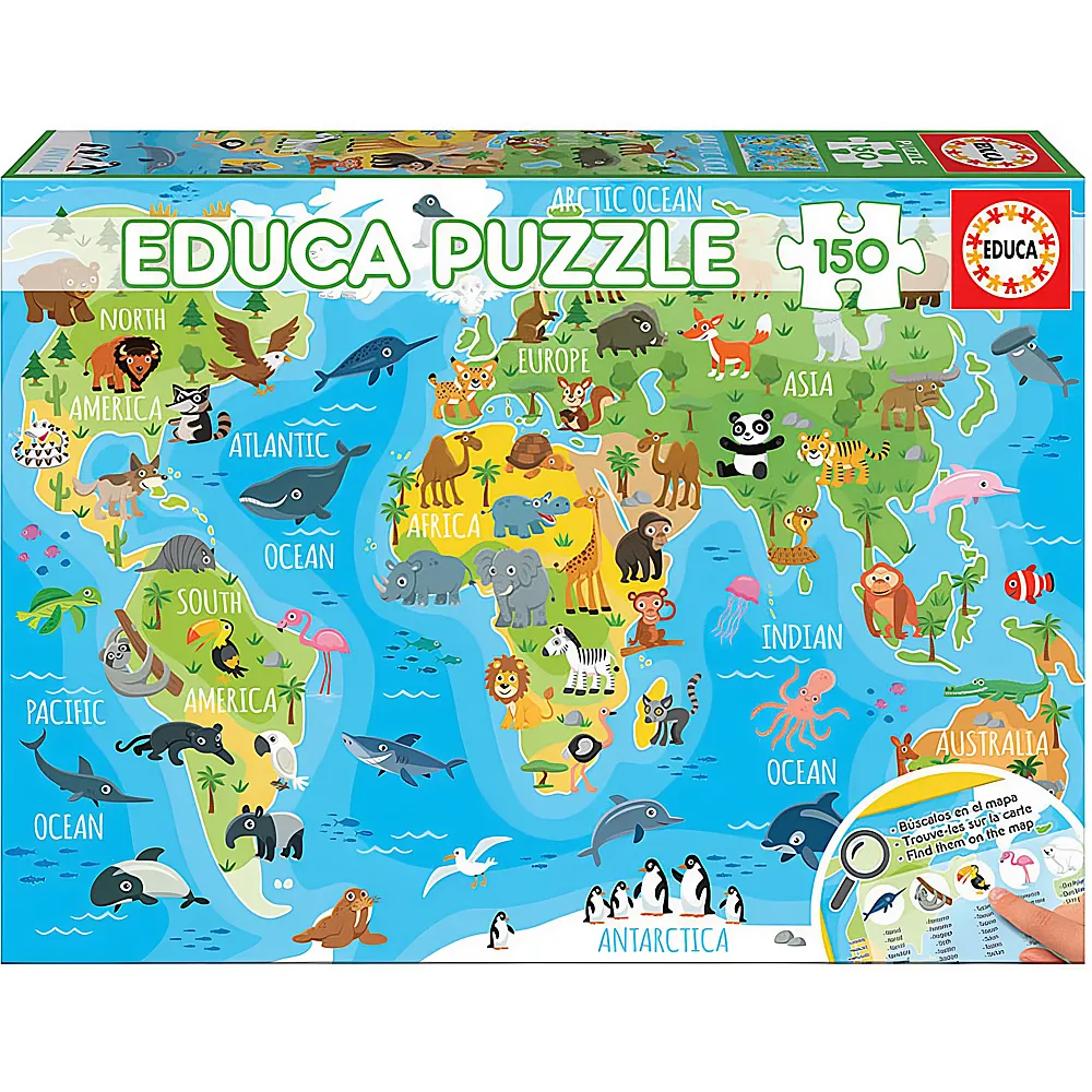 Educa Puzzle Tiere der Welt | Puzzle 105-300 Teile