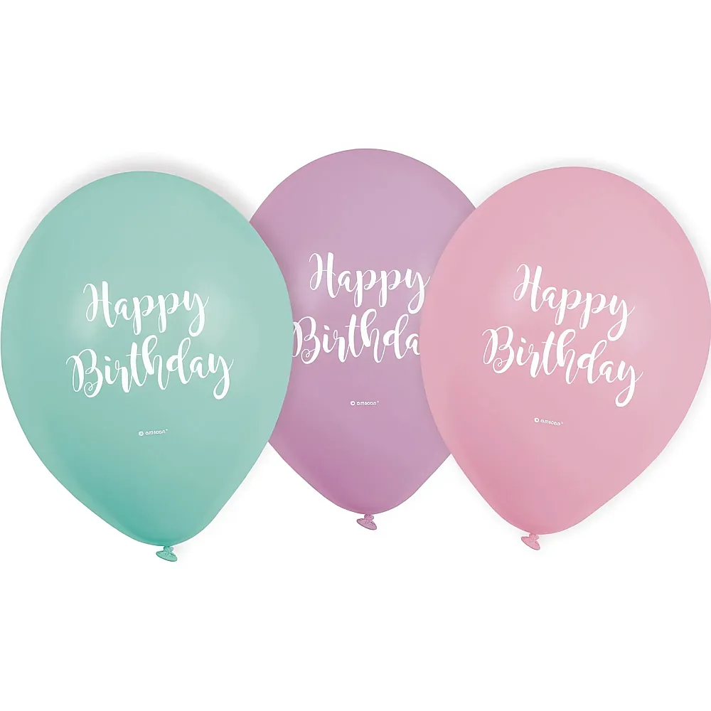 Amscan Ballone Happy Birthday Pastel 6Teile | Kindergeburtstag