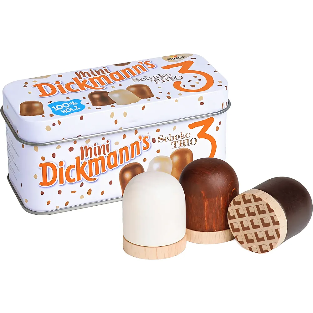 Erzi Dickmanns aus Holz in der Dose