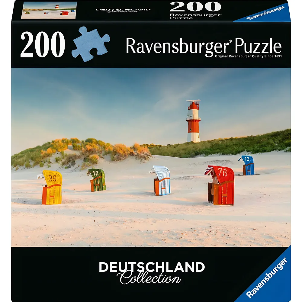 Ravensburger Puzzle Deutschland Collection Leuchtturm hinter der D�ne auf Borkum - 200 Teile