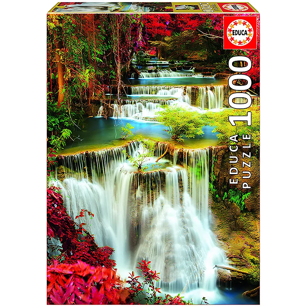 Educa Puzzle Wasserfall im Wald - 1000 Teile