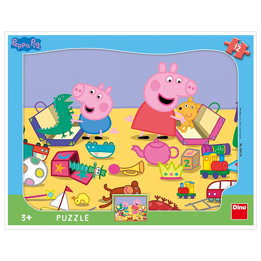 Dino Puzzle Peppa Pig - 12 Teile - Rahmenpuzzle