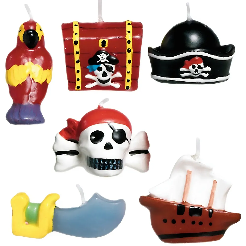 Amscan Piraten Mini-Figurenkerzen 6Teile | Kindergeburtstag