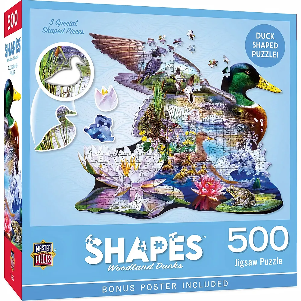 Master Pieces Puzzle Shapes Waldenten - 500 Teile