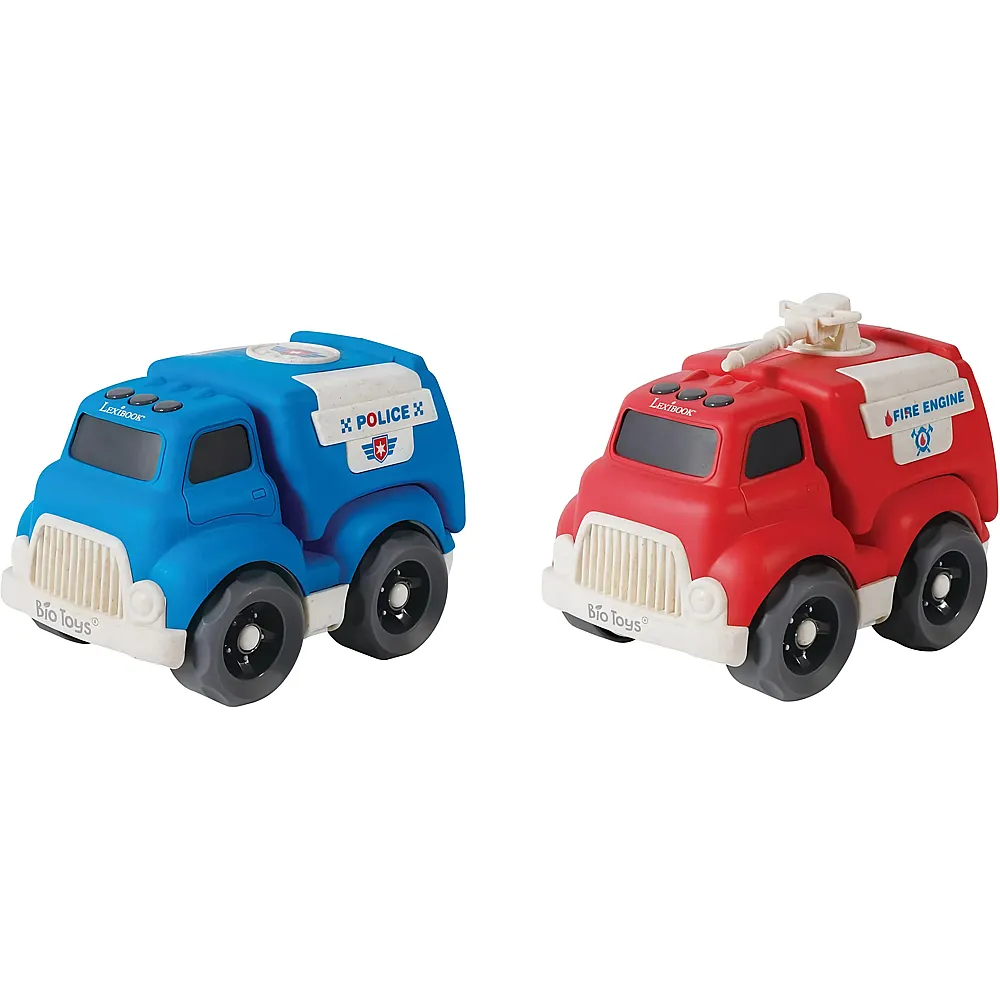 Lexibook Bioplastik Feuerwehr- und Polizeiauto, 18  11  13 cm 2 St�ck