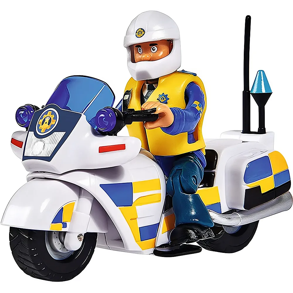 Simba Feuerwehrmann Sam Polizei Motorrad mit Figur