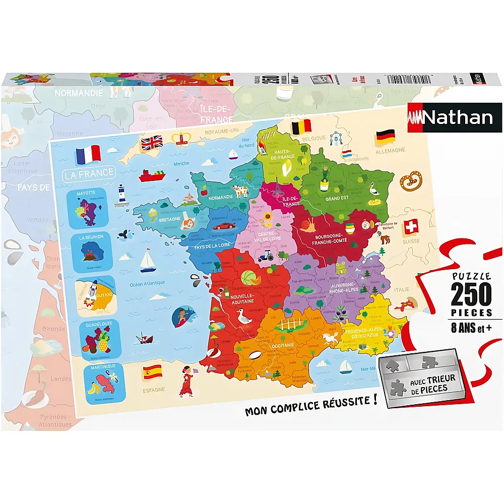Nathan Puzzle Map of France - 250 Teile