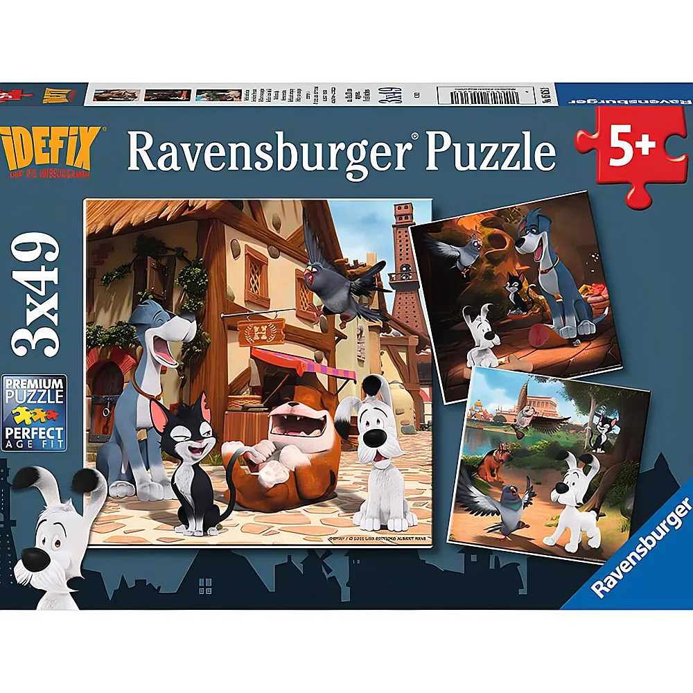 Ravensburger Puzzle Asterix Idefix und seine tierischen Freunde 3x49