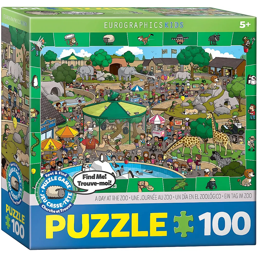 Eurographics Puzzle Ein Tag im Zoo - 100 Teile - Puzzle 10-104 Teile