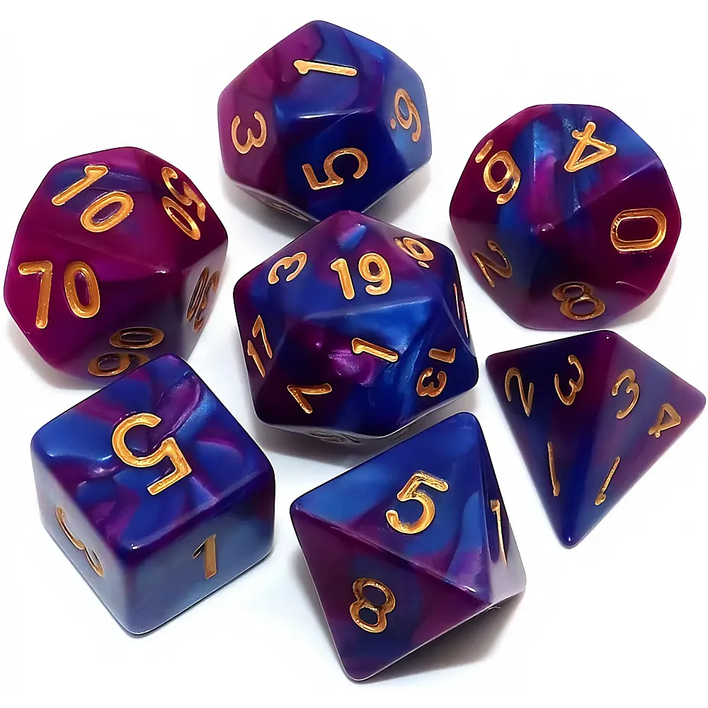 meinspielzeug - Creebuy D&D Polyedrische Rollenspiel-W�rfel Blau/Violett 7Teile Dungeons & Dragons
