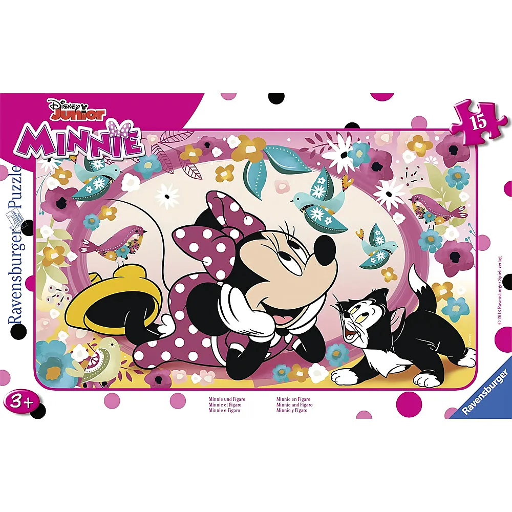 Ravensburger Puzzle Minnie und Figaro - 15 Teile Minnie Mouse - Rahmenpuzzle