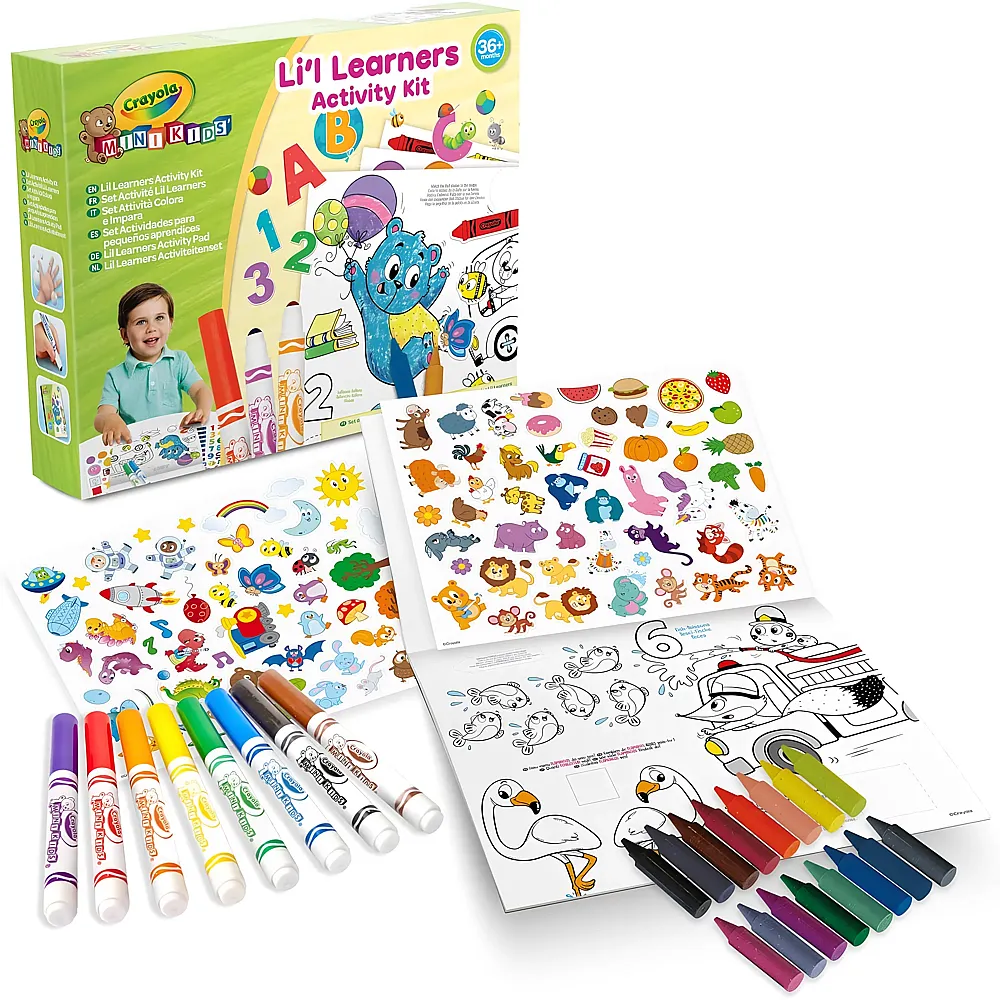 Crayola Mini Kids Kinderfarbenset mit Aufkleber & Malstifte