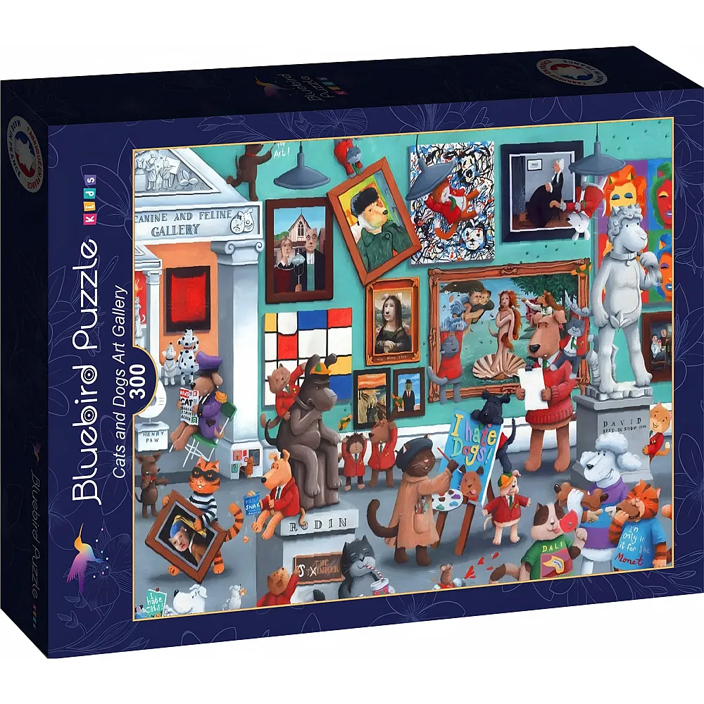 Bluebird Puzzle Kunstgalerie Katzen und Hunde - 300 Teile