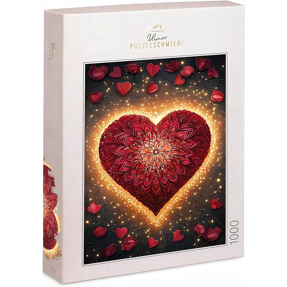 Ulmer Puzzleschmiede Herz-Mandala mit Rosenbl�ttern 1000Teile