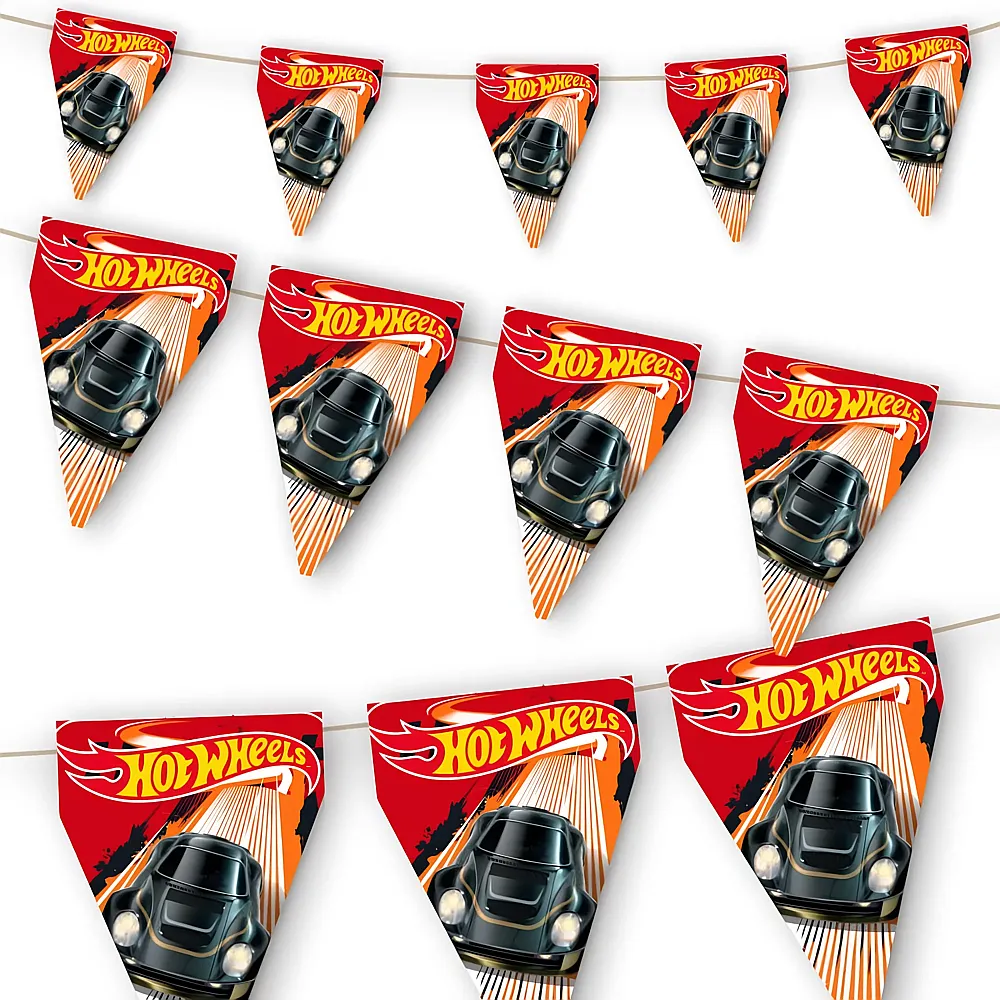 BeenSmile Hot Wheels Wimpelkette - 300 cm - Partydeko