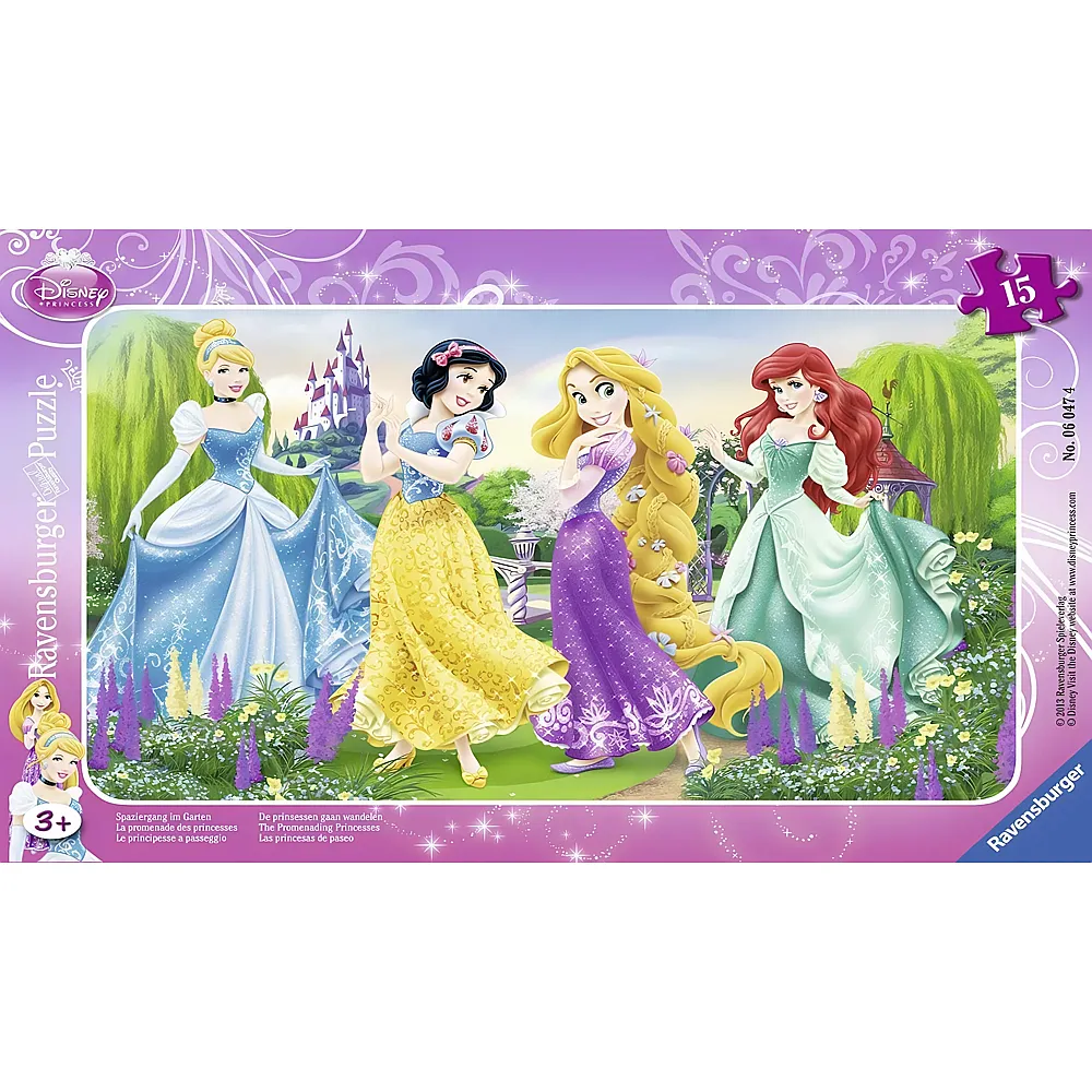 meinspielzeug - Ravensburger Puzzle Der Spaziergang der Prinzessinnen 15Teile Disney Princess | Rahmenpuzzle