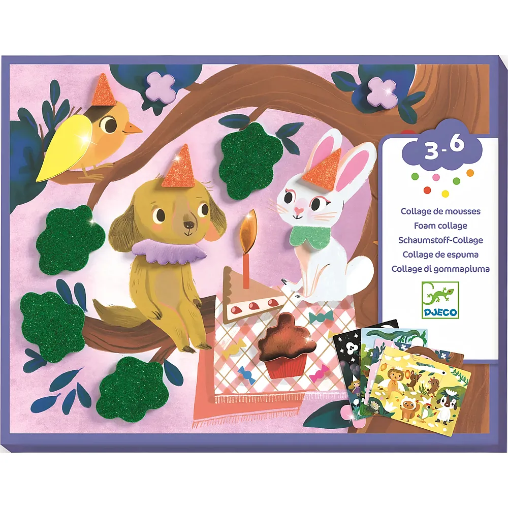 Djeco Kreativ Schaumstoff-Collage Glitzernde Feste