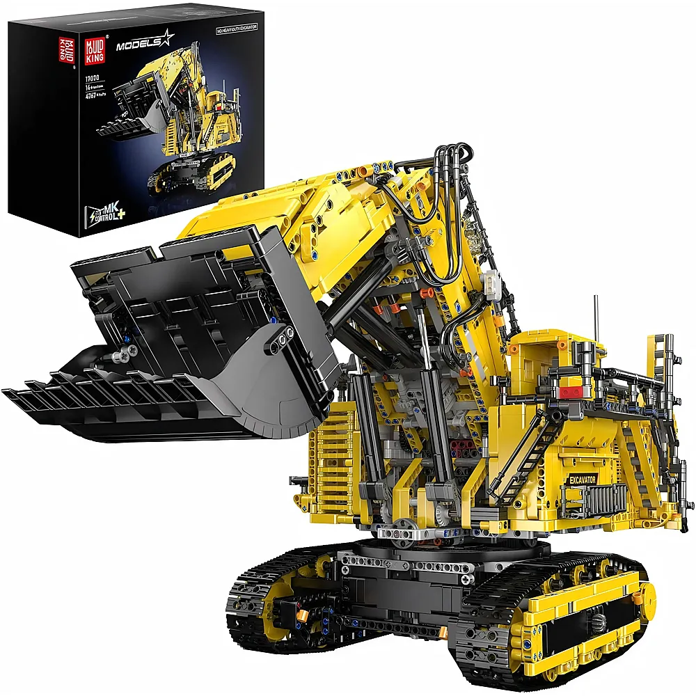 meinspielzeug - Mould King Models Ferngesteuerter Raupenbagger 17070 | Klemmbausteine Fahrzeuge