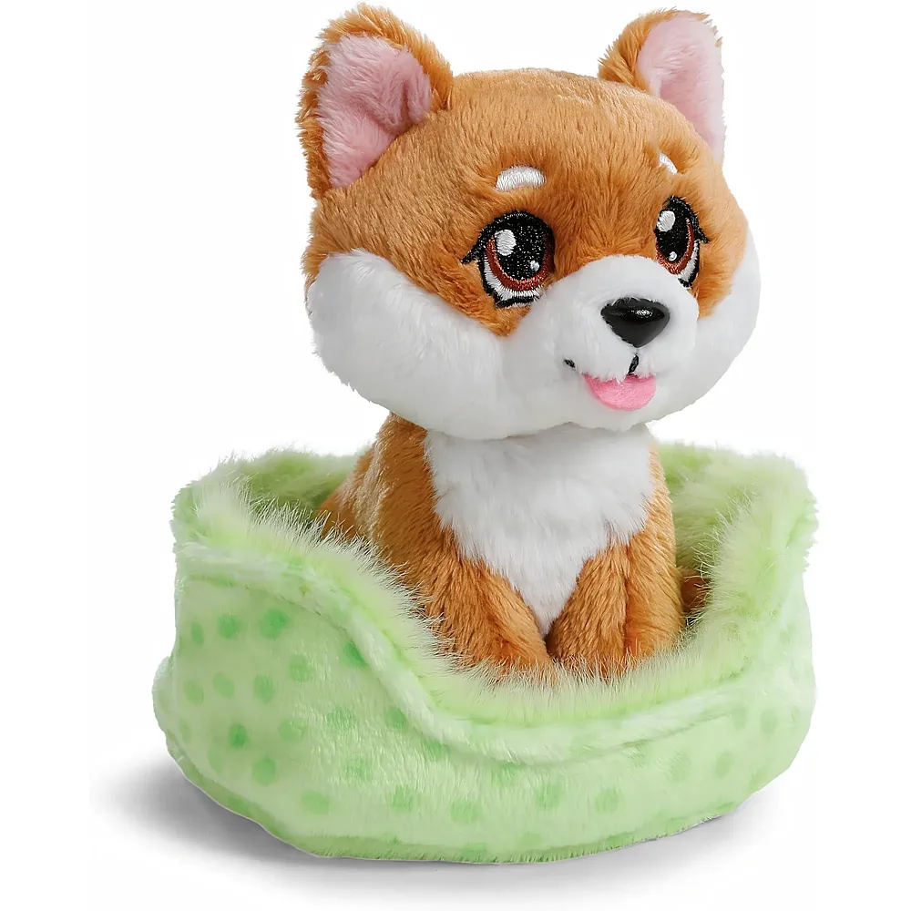 Nici Kuscheltier Hund Shiba Inu 12cm im K�rb.