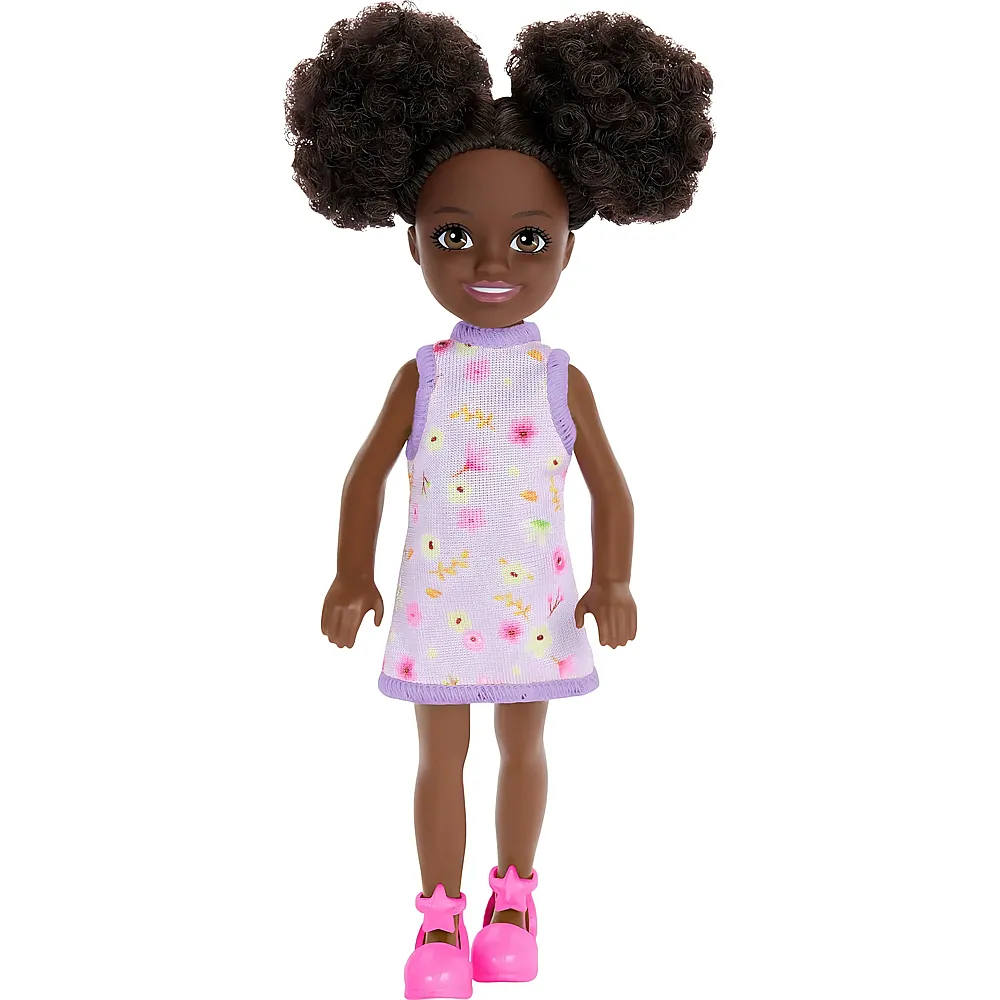 Barbie Chelsea Puppe mit lila Blumenkleid