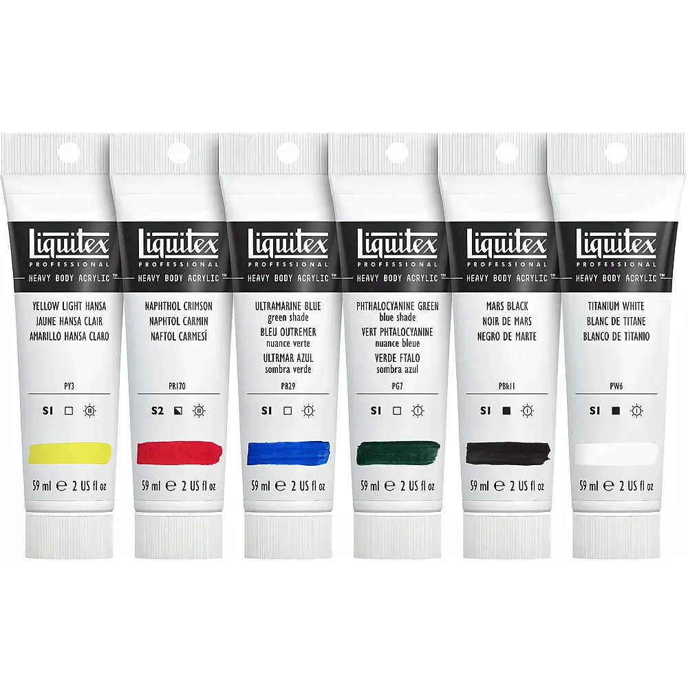 Liquitex Lqx Prof. Heavy Body Acrylfarbe Set Klassisch 6 6 X 59 ML TU - Suche