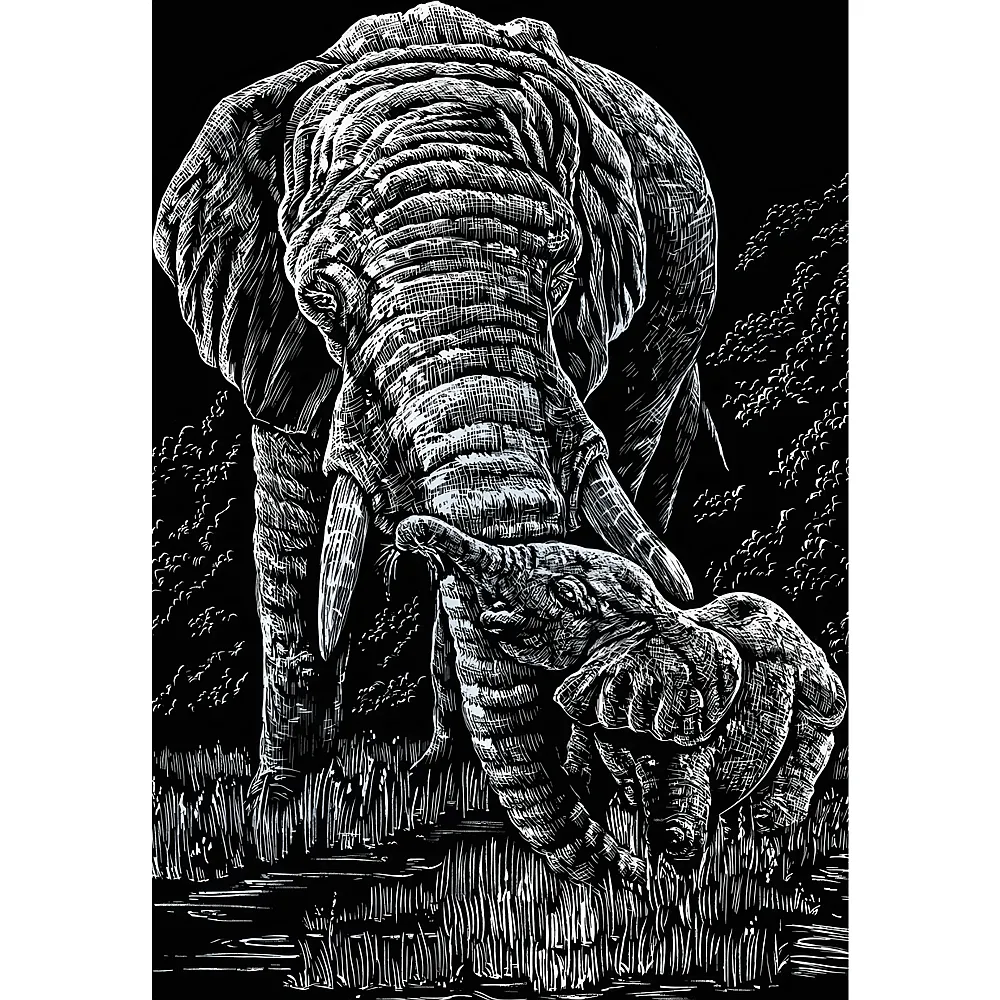 Royal & Langnickel R&l Gravures D'art Std Argent Maman Elephant & Son Petit 21. - Suche