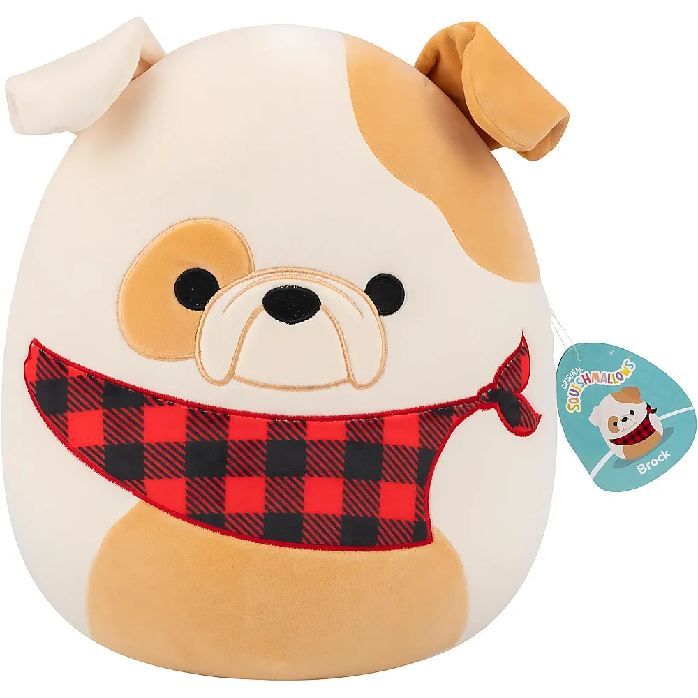 meinspielzeug - Squishmallows Brock die Bulldogge mit Bandana 30cm | Hunde Pl�sch