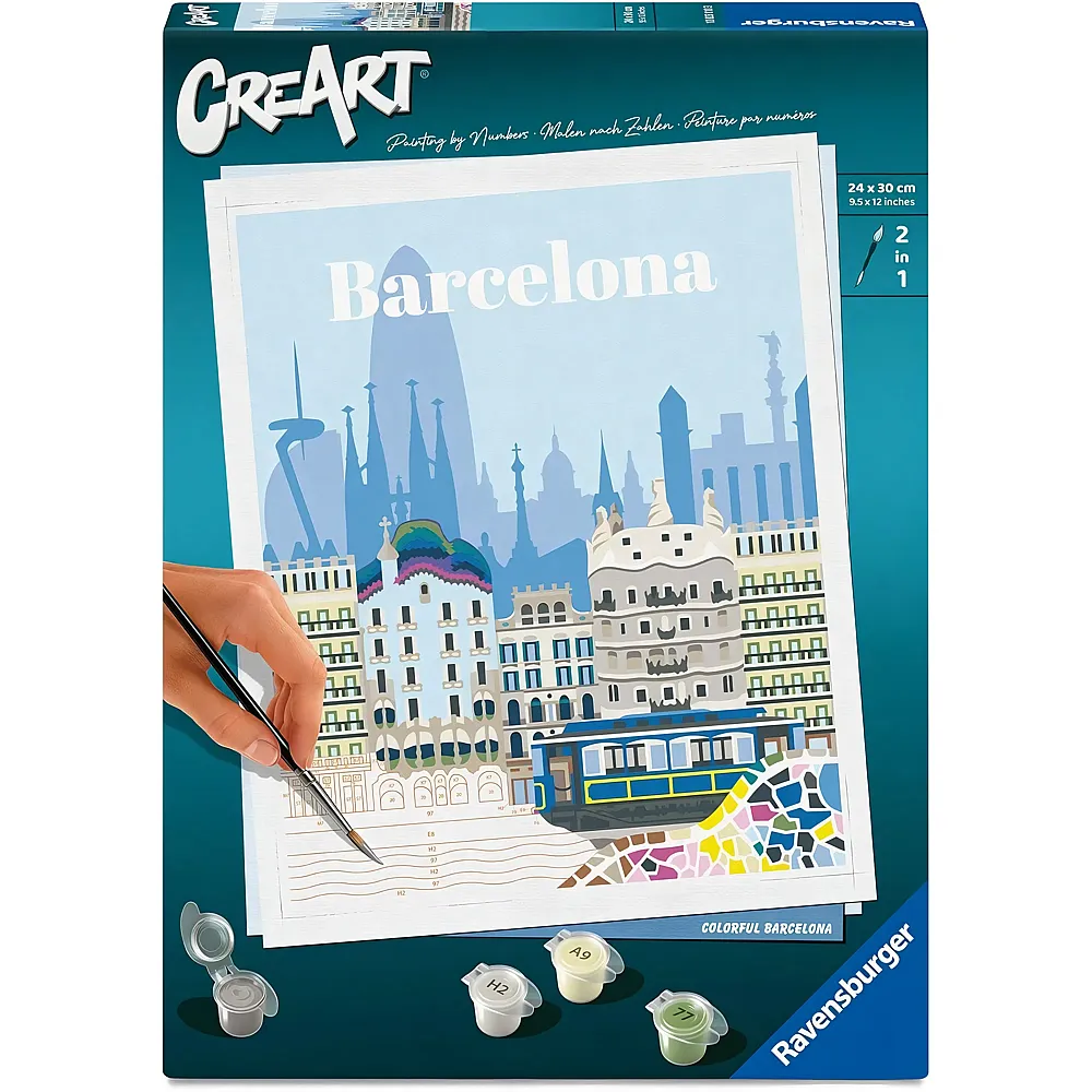 Ravensburger CreArt Malen nach Zahlen - Farbenfrohes Barcelona