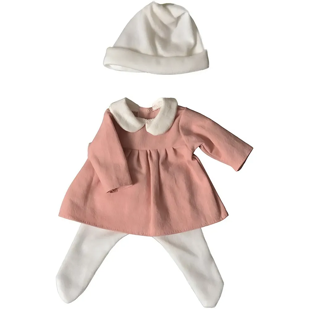 Egmont Kleid mit Strumpfhose Weiss/Rosa - 32 cm - Puppenkleider