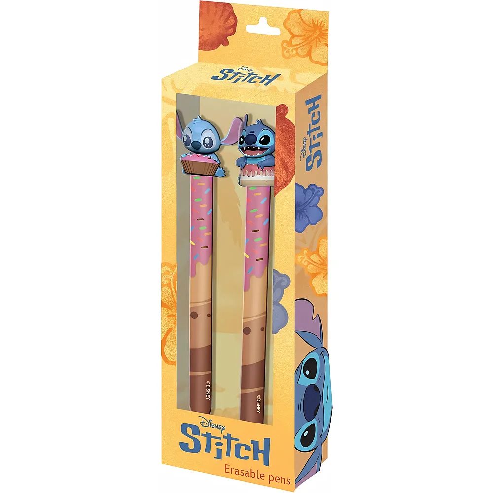 meinspielzeug - Canenco Stitch Mix-Set mit 2 Radierbaren Gelstiften Lilo & Stitch | Farbe & Kreide