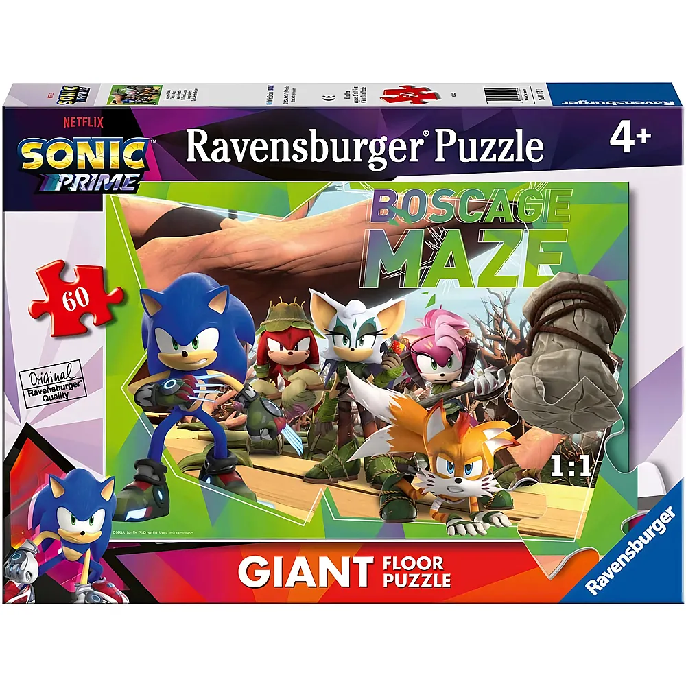 Ravensburger Puzzle Giant Floor Sonic Boscage Maze - 60 Teile - Puzzle 10-104 Teile