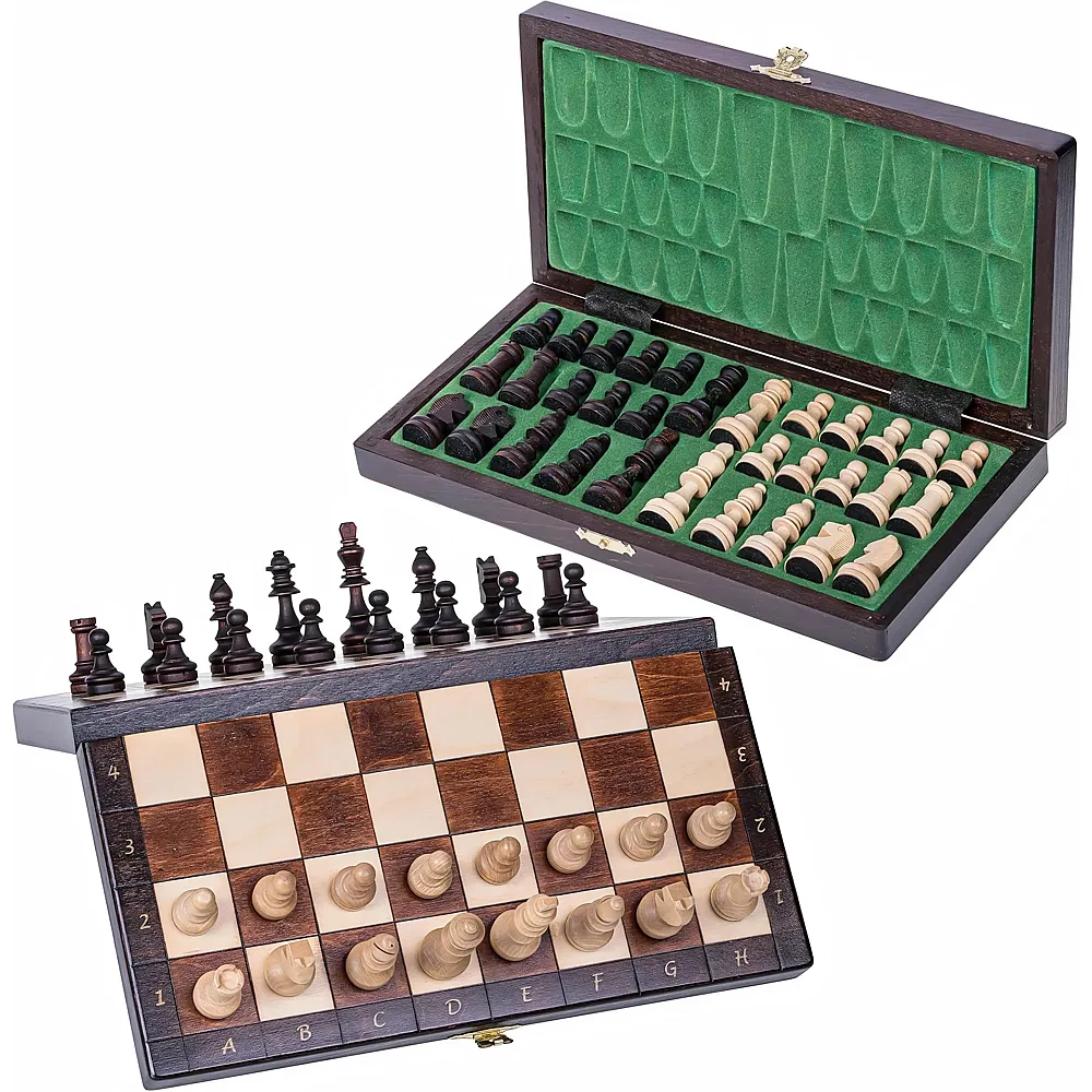 Wegiel Schach Schachspiel - MAGNETISCHE Classic LUX - Schachbrett aus Holz - 28 x 28 cm - Schachfiguren Magntic