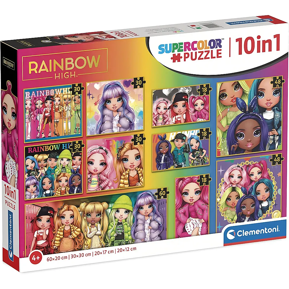 Clementoni Puzzle Supercolor 10in1 Rainbow High
