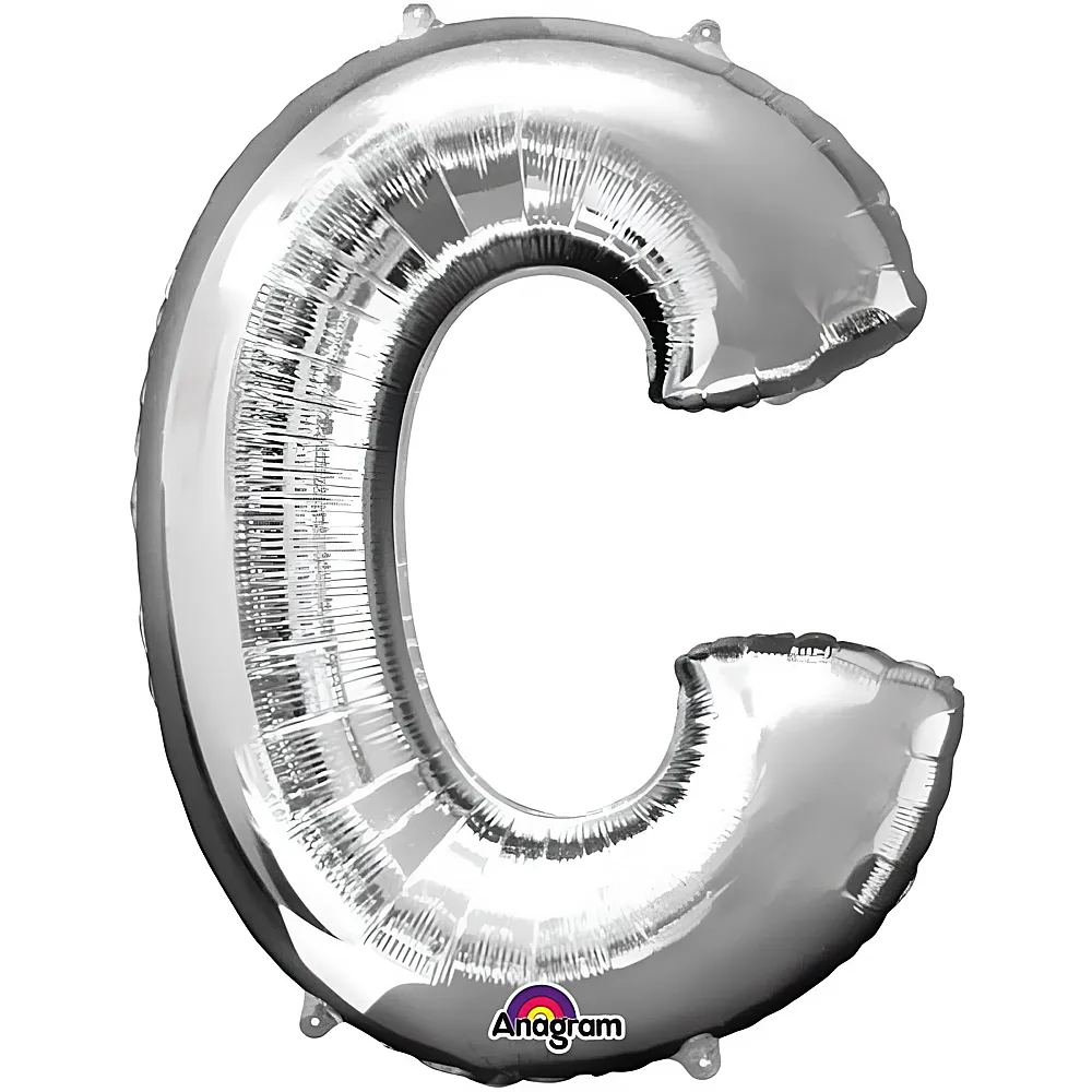 Amscan Buchstaben Silber Folienballon Buchstabe C Silber 93cm | Kindergeburtstag