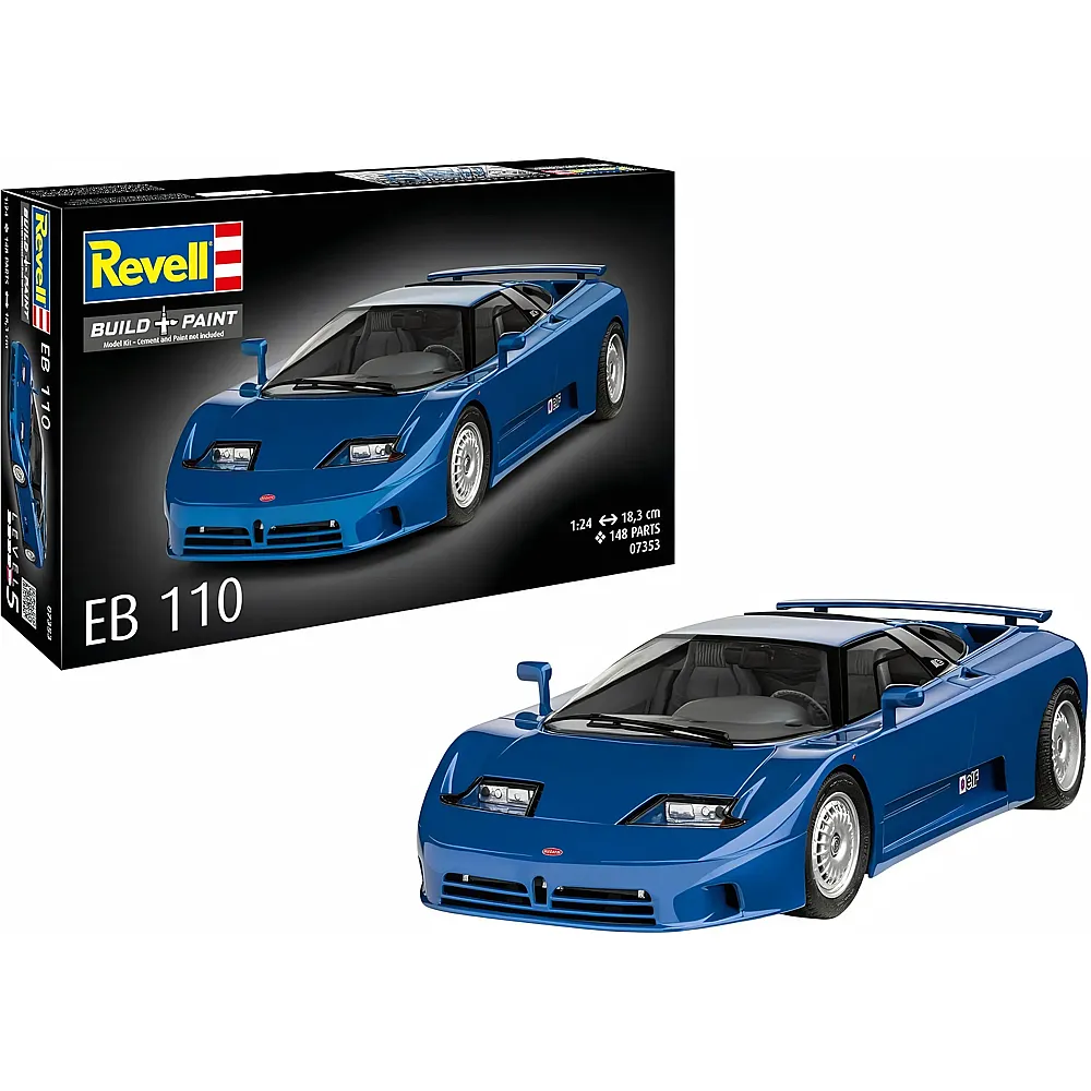 Revell Modellbau Bugatti EB110 - 140 Teile | Modellbausatz Fahrzeuge