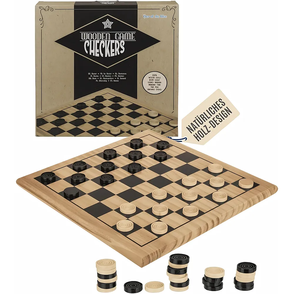 Out of the Blue Dame Holz-Brettspiel - 28,5 cm