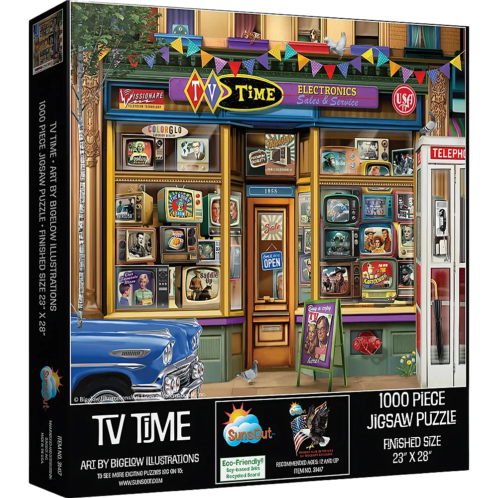 SunsOut Puzzle Bigelow Illustrations TV Time - 1000 Teile