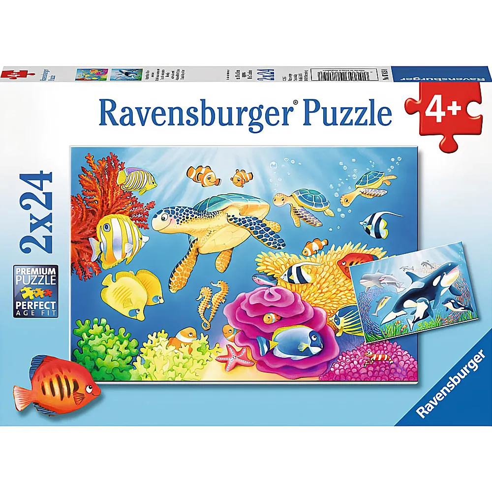 Ravensburger Puzzle Kunterbunte Unterwasserwelt 2x24