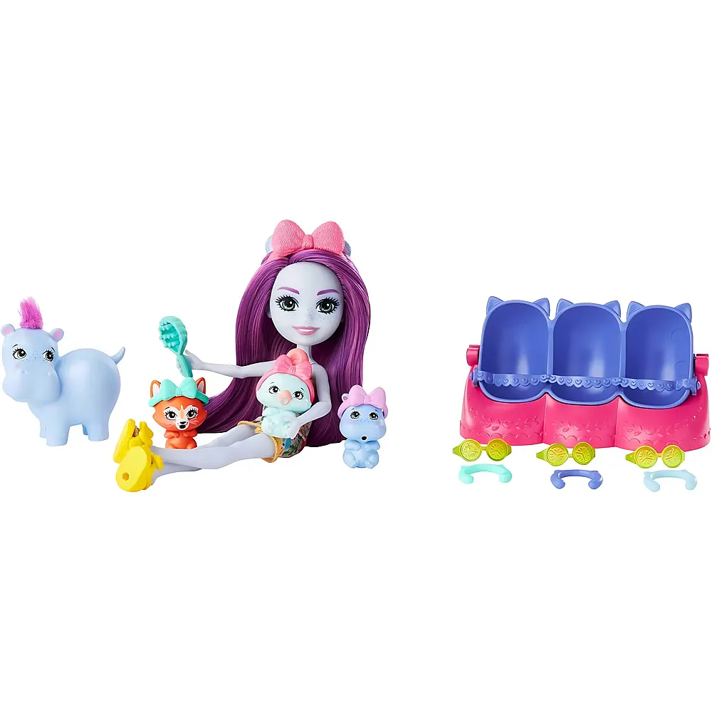 Enchantimals Freundin-Figur, 3 Tierbabys und Zubeh�r