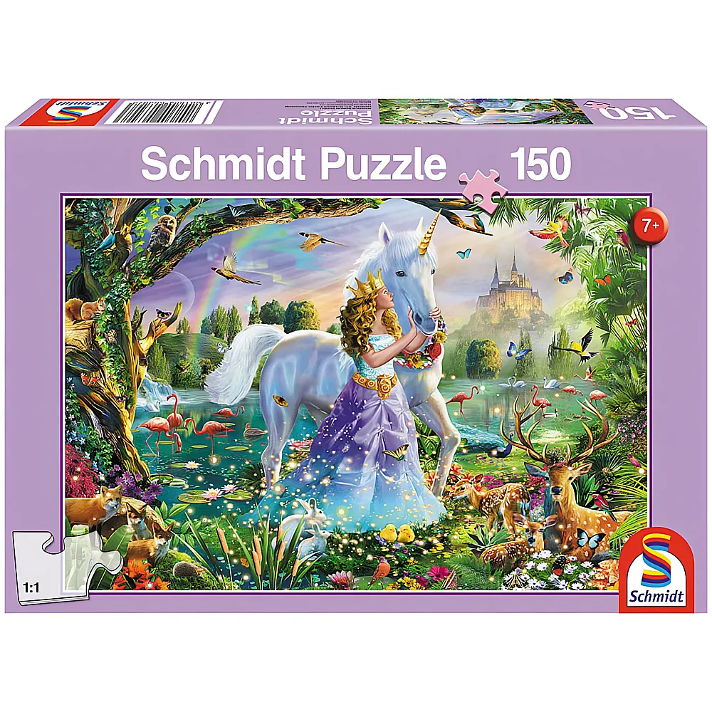 Schmidt Puzzle Prinzessin mit Einhorn 150Teile